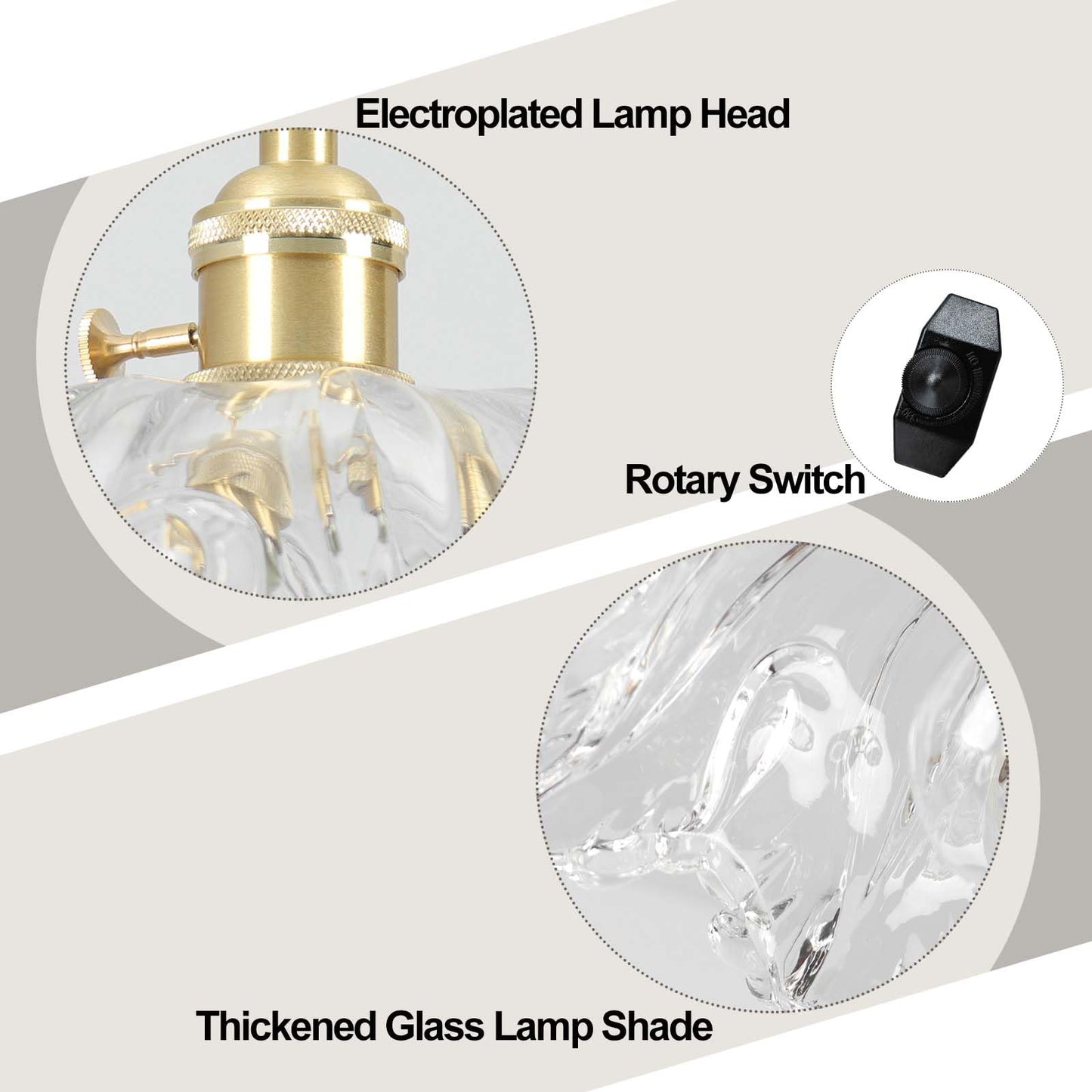 Loiogohot Plug In Pendant Light Fixtures Hanging Light Fixture Transparent Glass Pendant Light 10.6In E26 Pendant Lighting For Kitchen Island  Bedroom  Dining Room  Living Room
