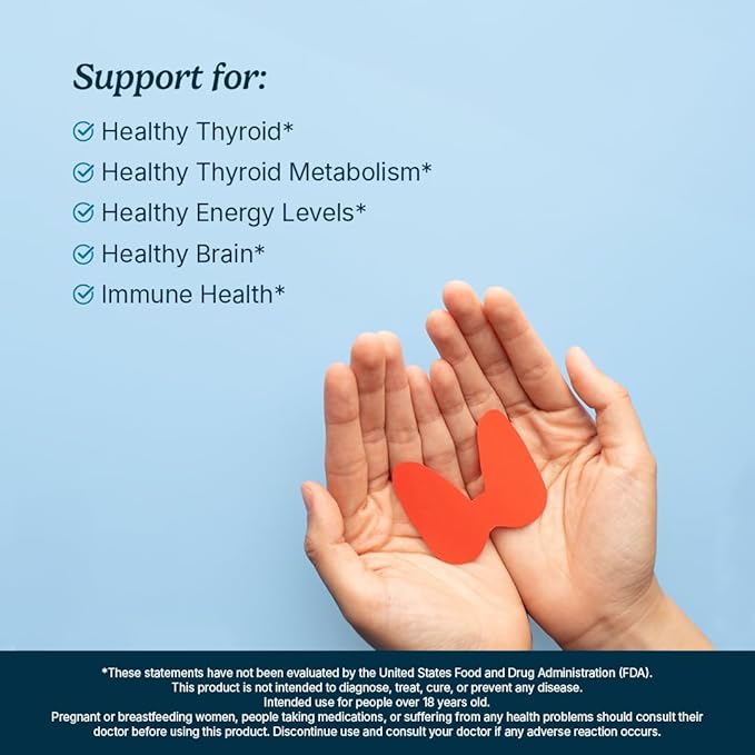 Santo Remedio Thyroid Plus, Thyroid Health, Healthy Brain, Healthy Energy Levels, Immune Health, Contains Vitamin B12, Iodine, Selenium, Zinc, Copper, L-Tyrosine, 60 Capsules, 30 Servings