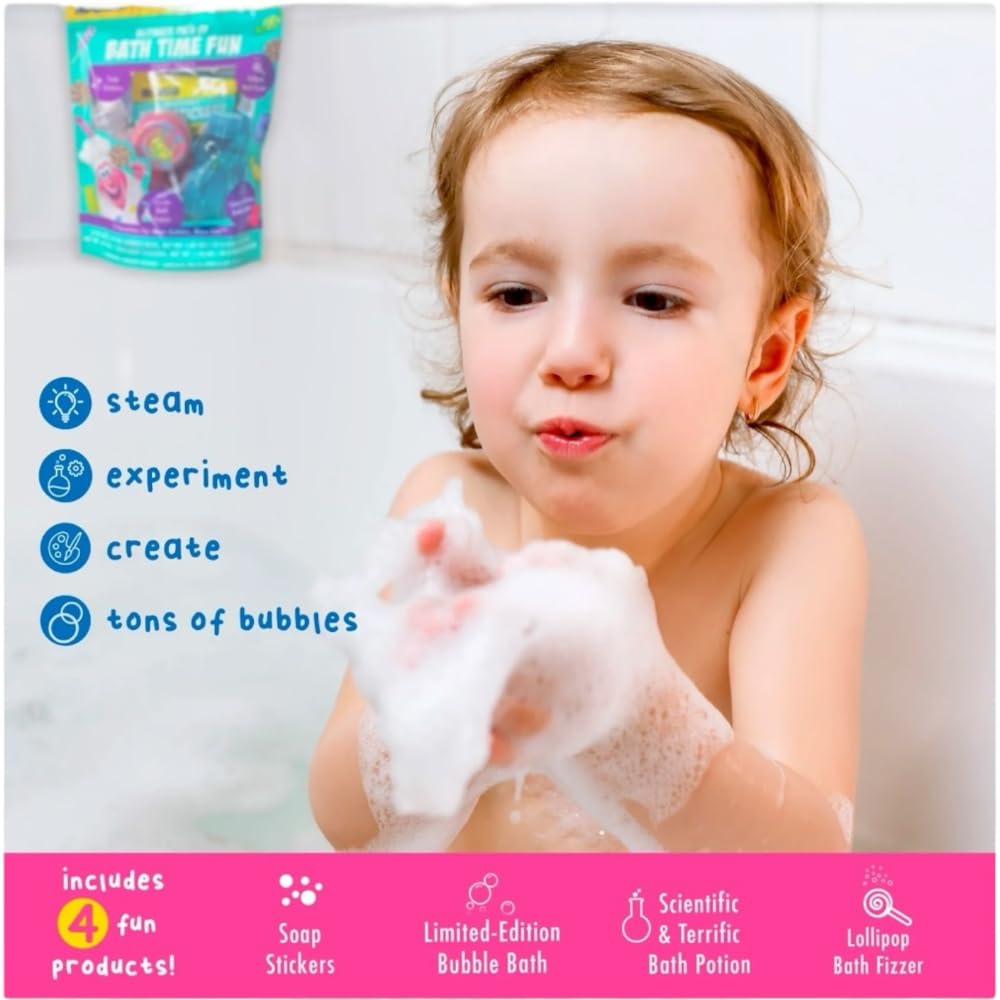 Mr Bubble Sweet Treats Bath Set, Lollipop Fizzer, Gummy Bear Bubble Bath, Bath Potion, Soap Stickers