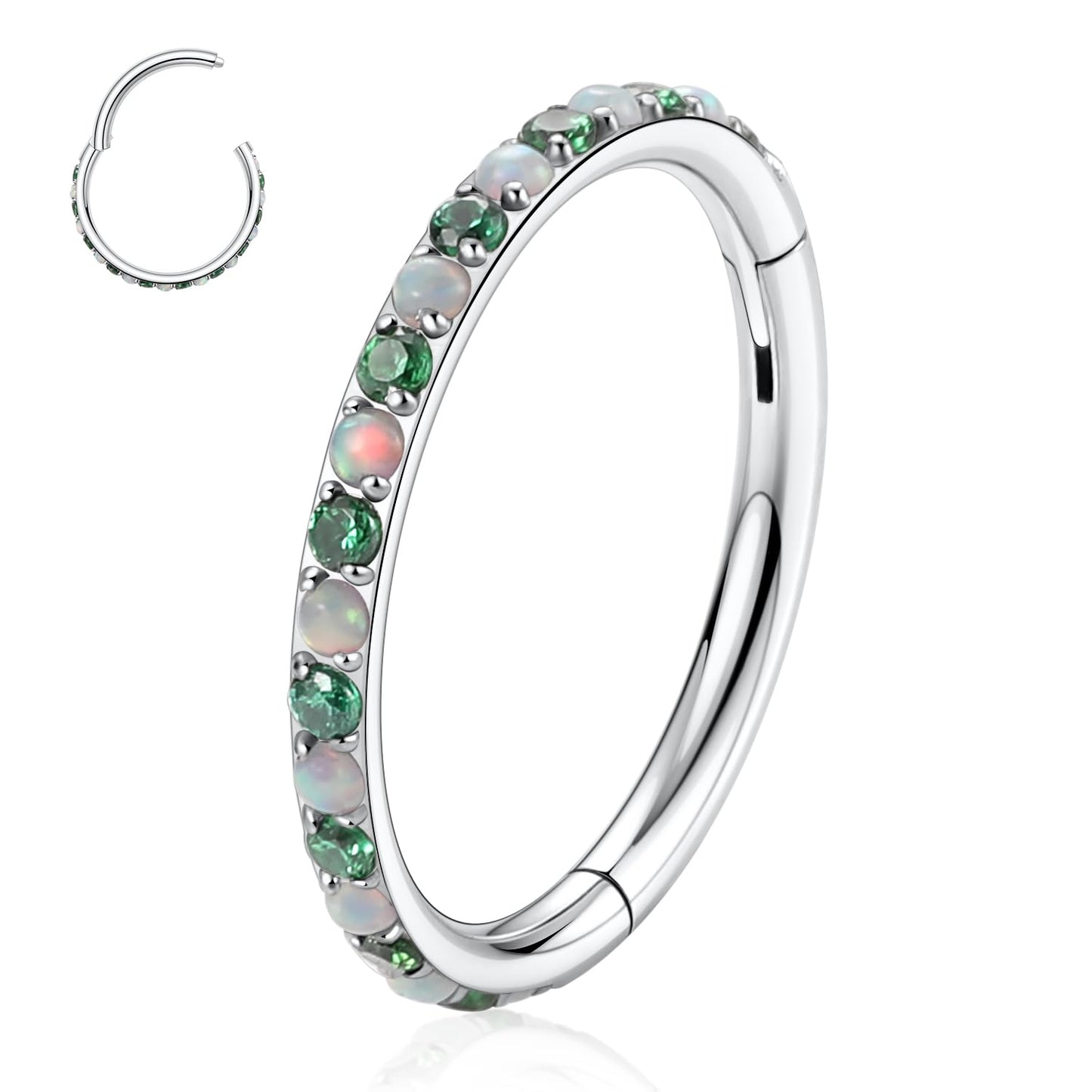 FUNLMO 16G Cartilage Earring Septum Jewelry Nose Ring Hoop Daith Tragus Helix Piercing Jewelry 8mm Silver
