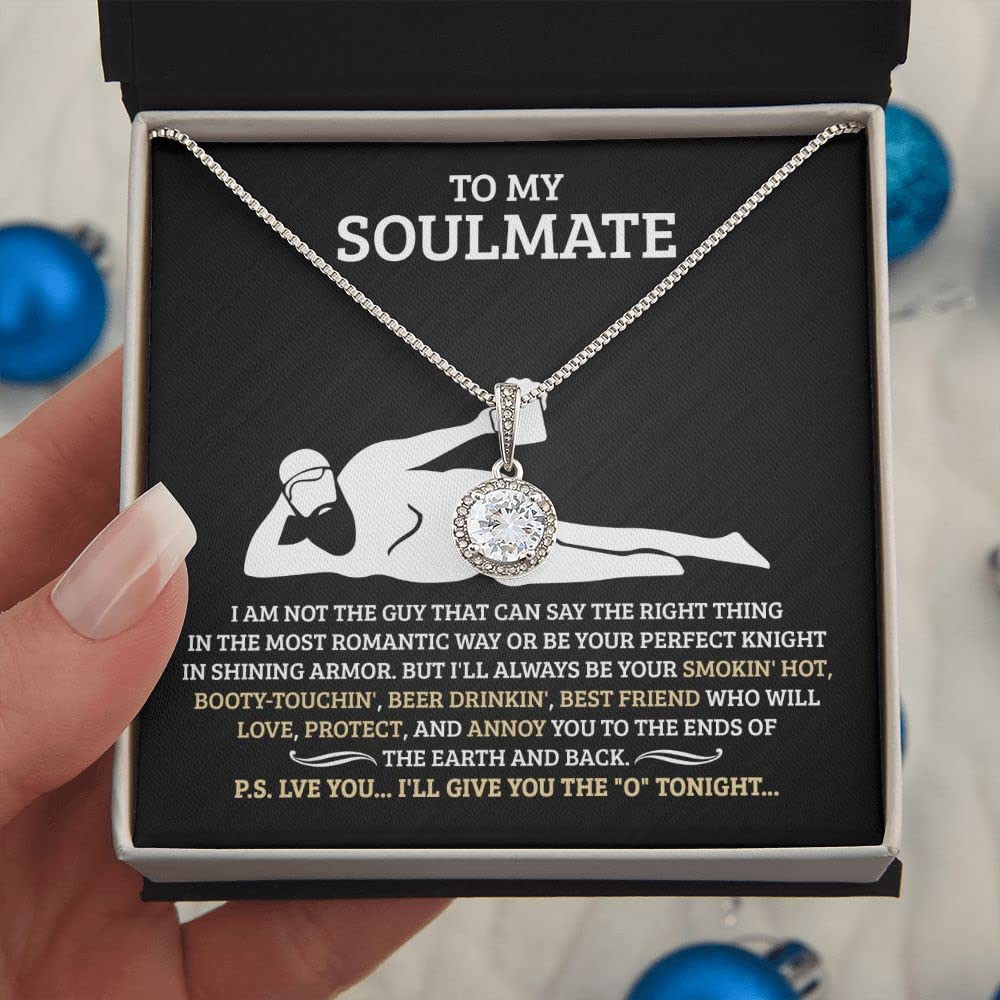 Birthday Gifts for Wife from Husband | Soulmate Necklace with Heartfelt Message Card & Box | Anniversary, Birthday, Christmas or