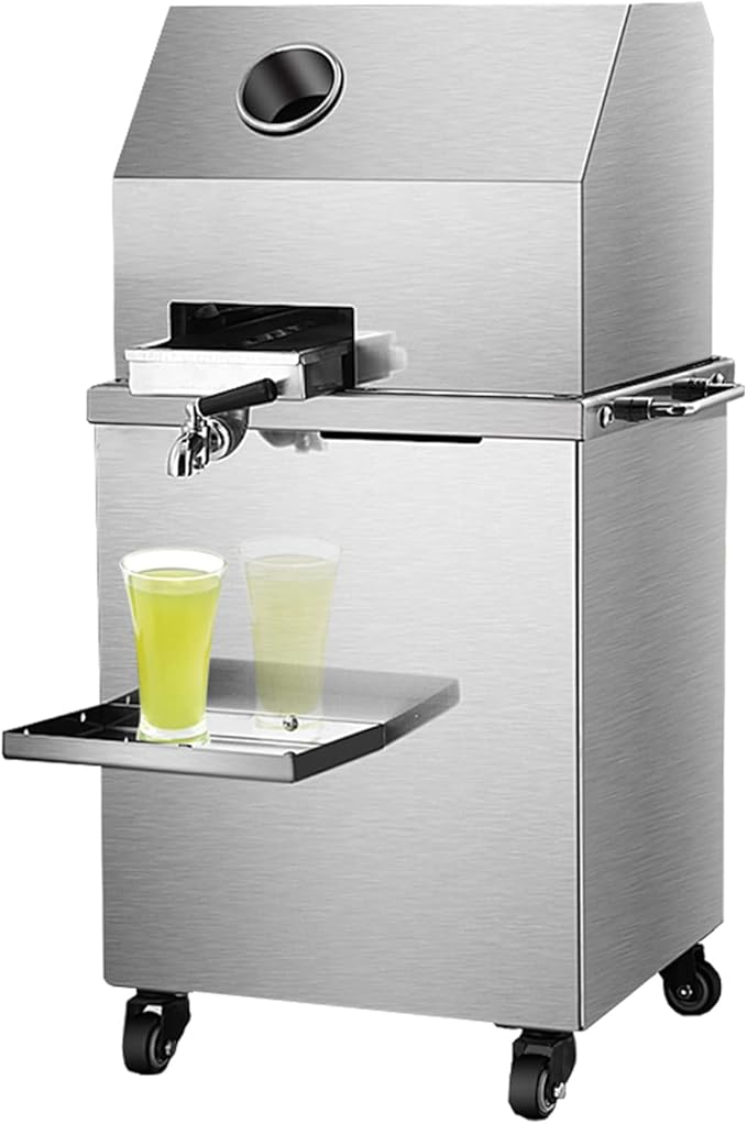 TECHTONGDA Sugarcane Press 110V 3 Rollers Sugar Cane Juicer Electric Sugar Cane Ginger Press with 304 Stainless Steel Rollers and Water Injection Hole 660lb/h Productivity for Commercial Use