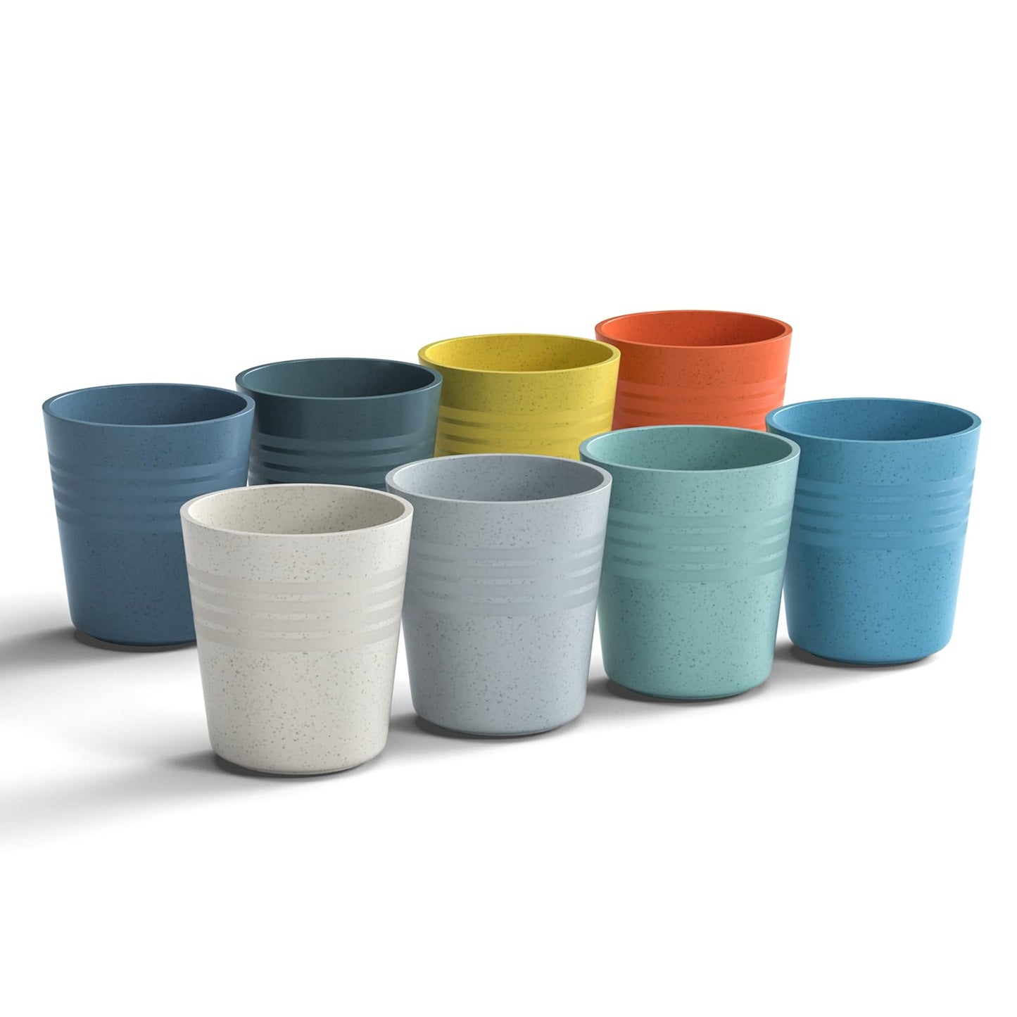 Homestockplus 8 Oz Wheat Straw Drinking Cups, 【Set of 8】 Small Plastic Cups Reusable, BPA Free Unbreakable Water Cups for Kitchen and Dining,Dishwasher and Microwave Safe