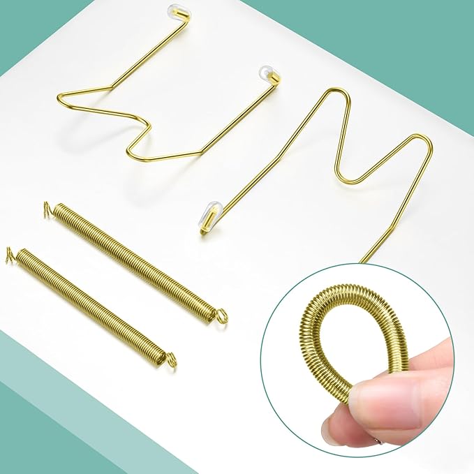 Hotop 12 Pieces Plate Hangers for Wall 8/10/12 Inch Stainless Steel Wire Invisible Plate Hangers Heavy Duty Display Holders with 12 Pieces Hooks for Wall Decorative(Gold)
