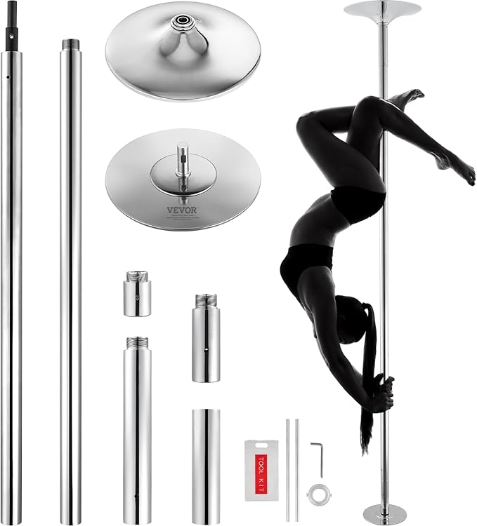 VEVOR Professional Dancing Pole, Spinning Static Dancing Pole Kit, Portable Removable Pole, 45mm Heavy-Duty Stainless Stee...