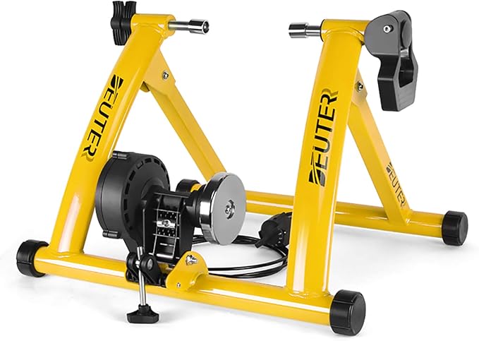 Bike Trainer, Magnetic Bicycle Stationary Stand for Indoor Exercise Riding, 26-29" & 700C Wheels, Quick Release Skewer & F...