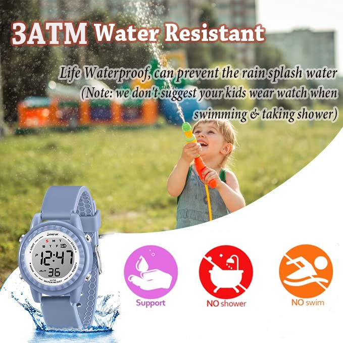 Venhoo Kids Watch Silicone Color Flashing Light Outdoor Sport Toddler Wrist Watch with Luminous Alarm Stopwatch for 3-12 Ages Li
