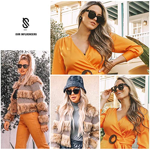 SOJOS Polarized Sunglasses for Women Men Trendy Square Large Sun Glasses SJ2149
