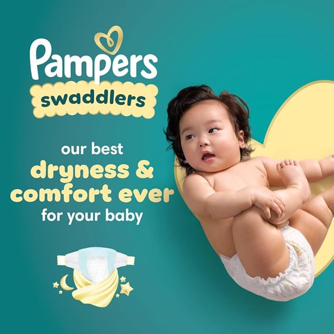 Pampers Swaddlers Diapers, Size 6 (23-44 lbs), 108 Count, Absorbent, Keeps Baby Dry and Comfortable, Skin Safe Disposable Baby Diaper (Packaging May Vary)