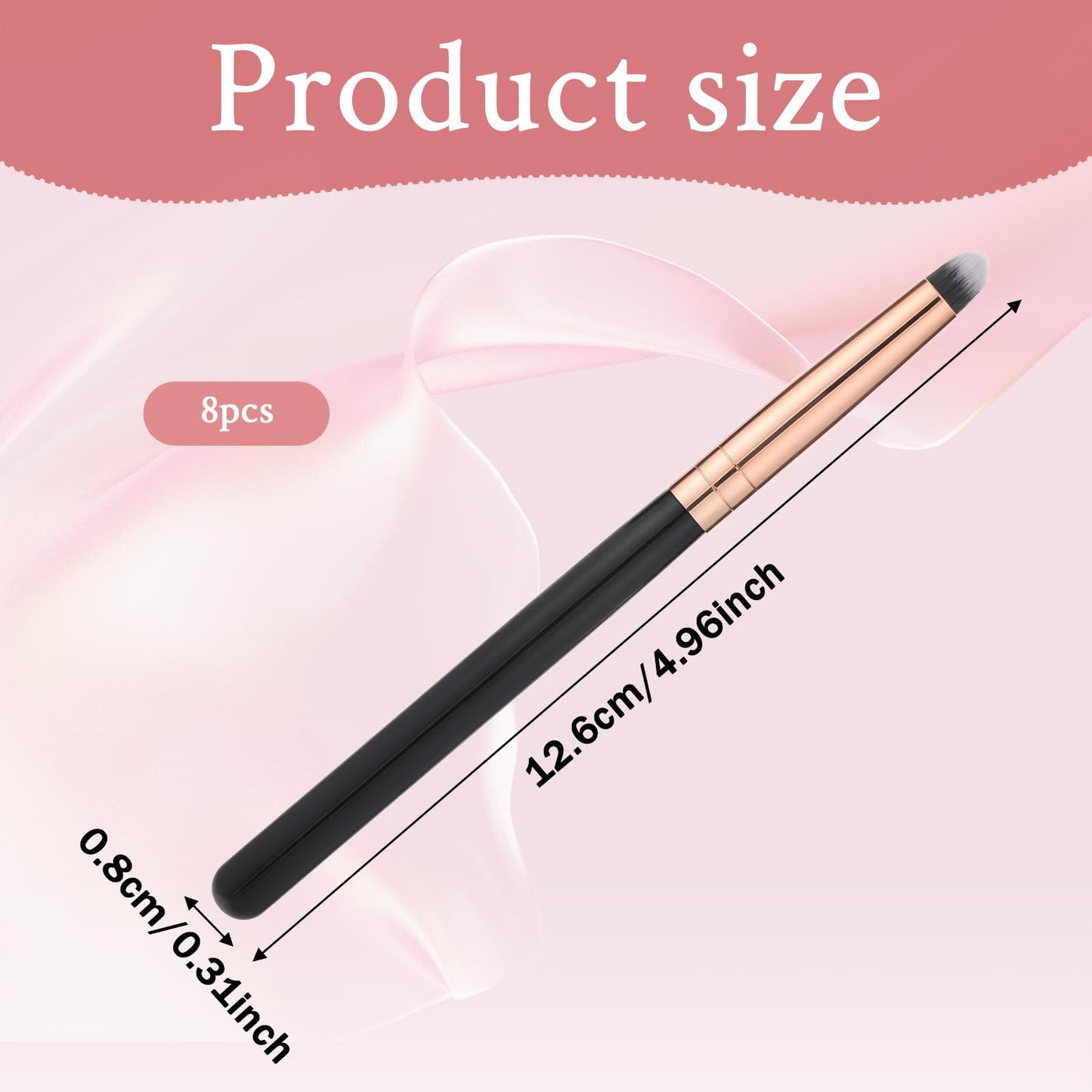 8 Pcs Professional Small Pencil Eyeshadow Brush, Eyeliner Smudge Brush Pointed Pencil Stick Set Round Blending Makeup Tool Reusa