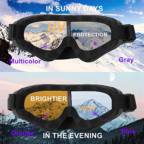 LJDJ Ski Goggles, Pack of 4 - Snowboard Motorcycle Goggles Tactical Combat Military Glasses
