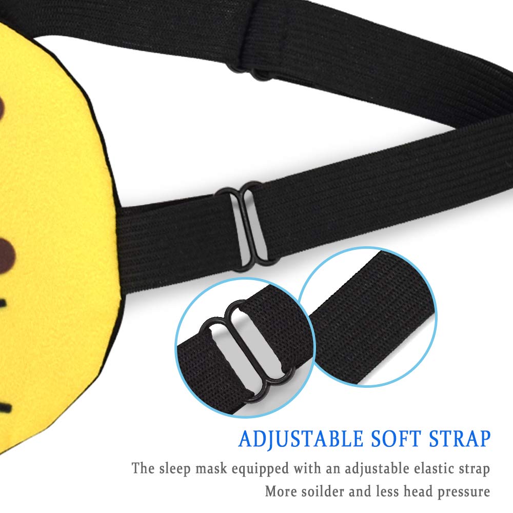 HYCLES Sleep Mask for Kids Sleeping Eye Cover Cute Cartoon Animal Funny 3 Pcs Blindfold Eyeshade for Men Women Plane Travel Game Nap Night Sleeping