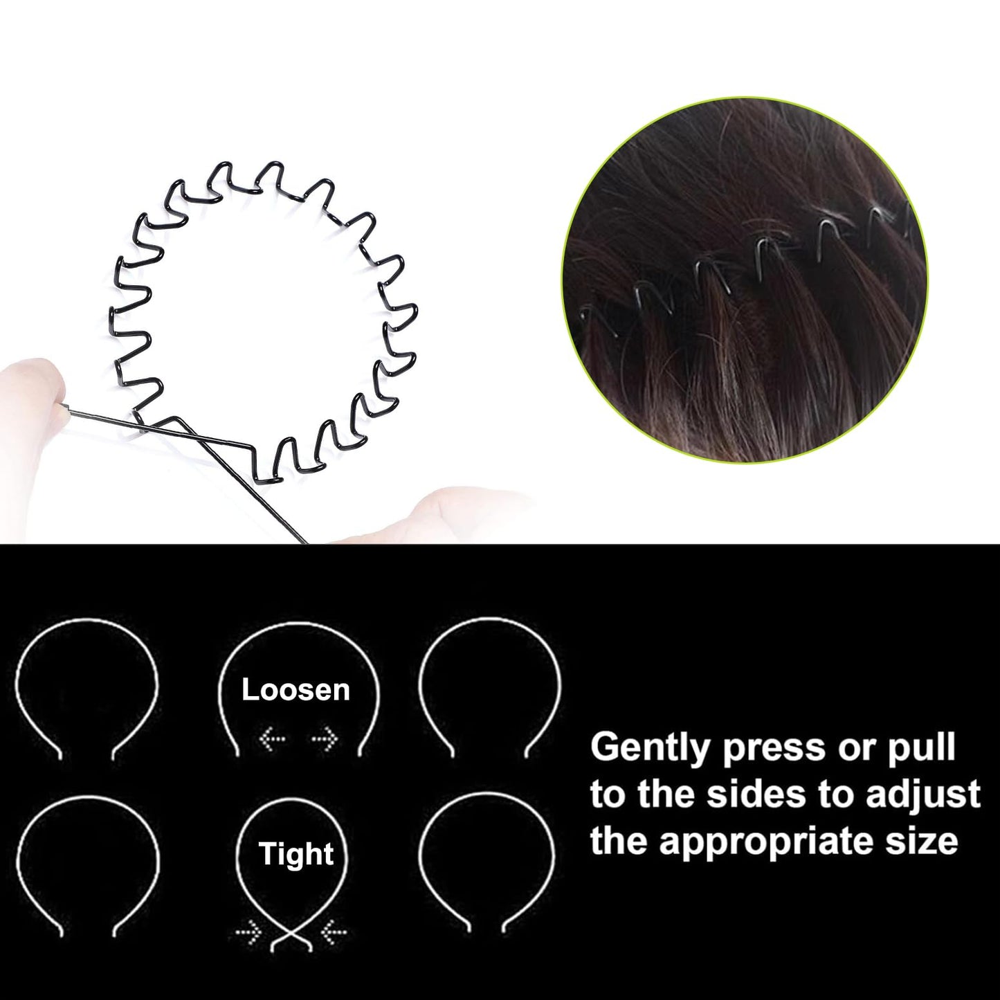 JERLITU Metal Headband for Men, Womens Fashion Headband, Neutral Wave Headband, Outdoor Sports Hair Bands Simple Elastic Non-Sli