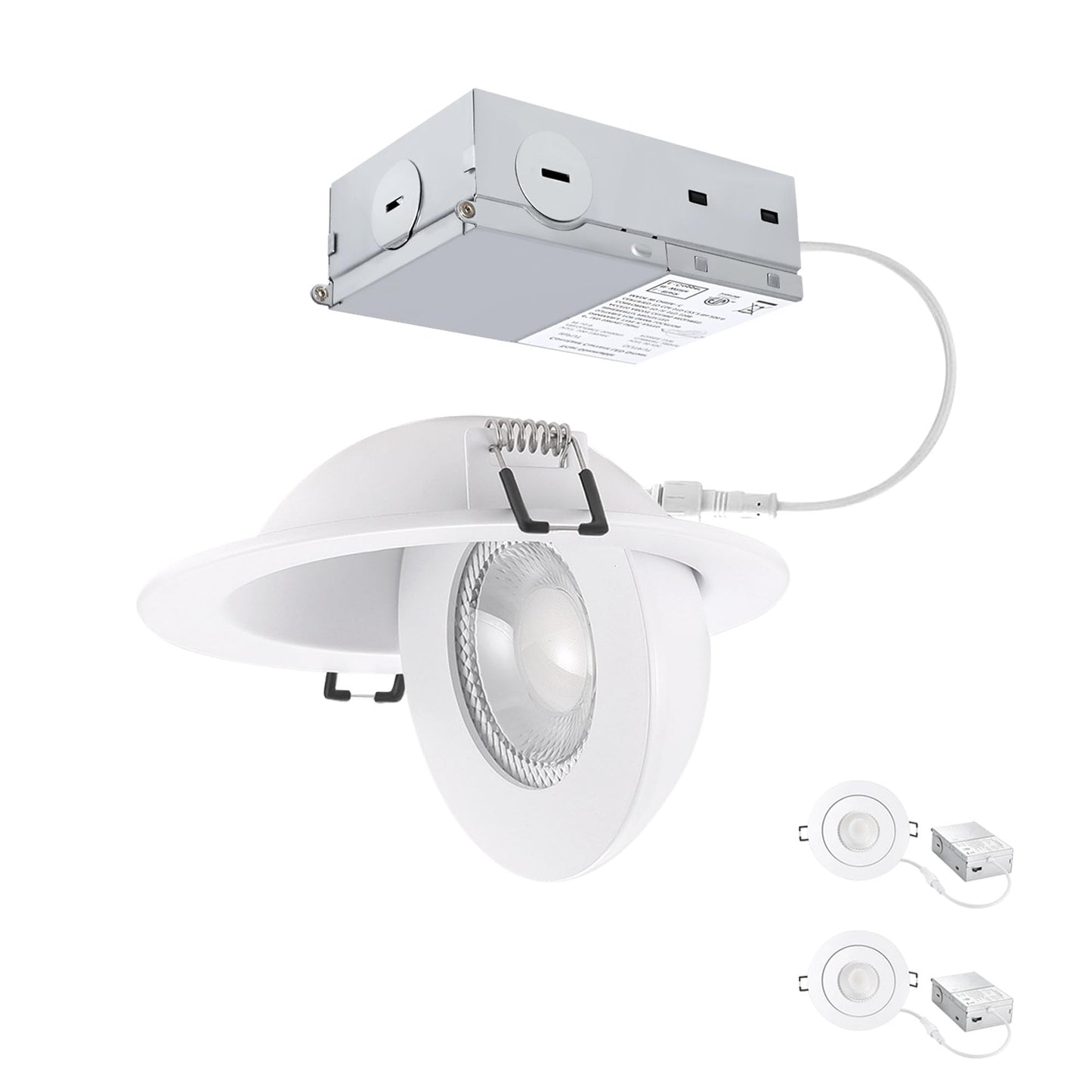 Popanu Recessed Lighting 4 Inch Gimbal 9W 5Cct Swivel Ceiling Eyeball Spotlight 4Inch Dimmable Recessed Lights  Soffit Indoor Directional Lighting  90 Tilt And 360 Rotation White 2 Pack