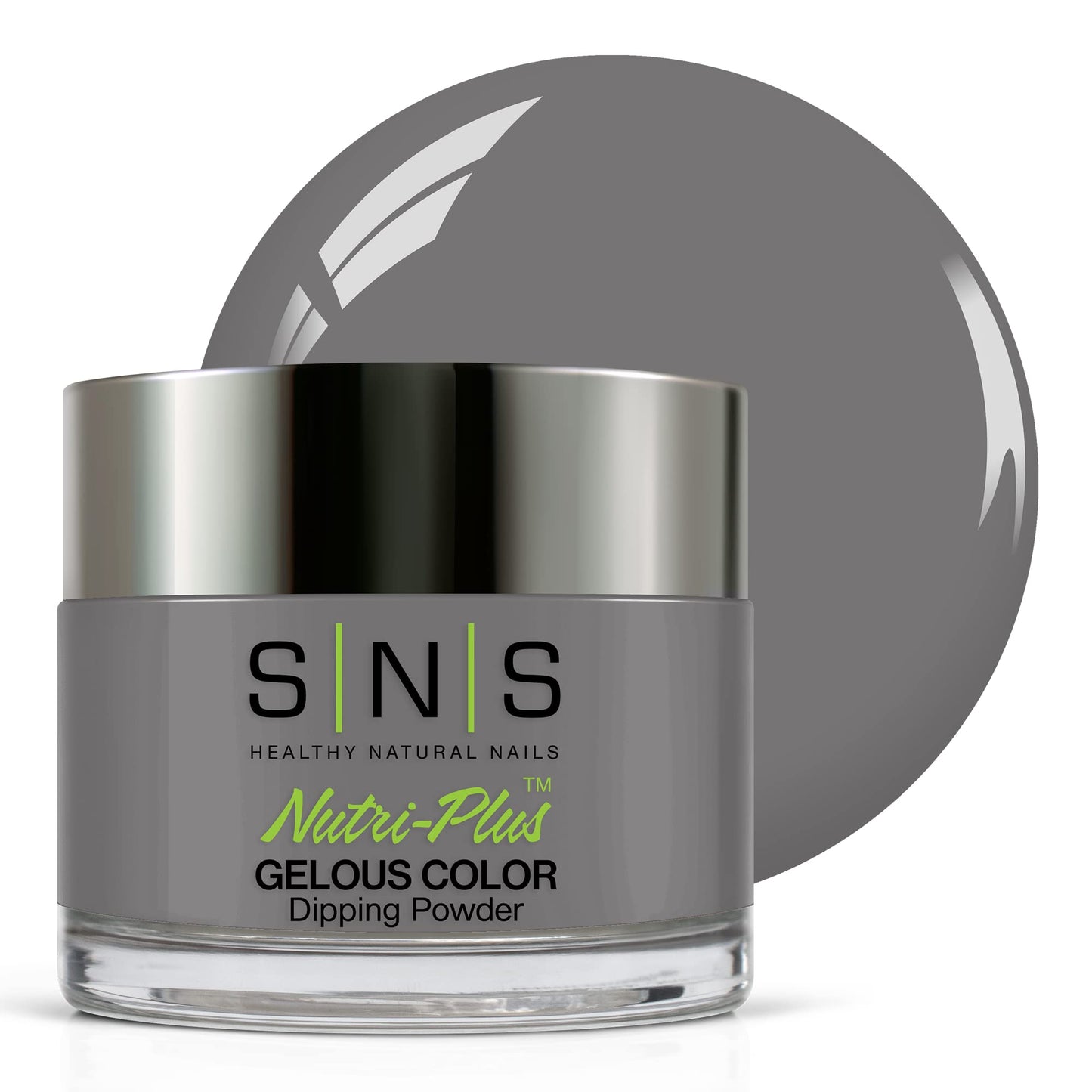 SNS Nail Dip Powder, Gelous Color Dipping Powder - High School Sweetheart (Gray), EE06 - Long-Lasting Acrylic Nail Color & Polis