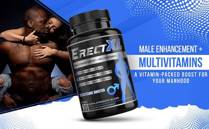 ErectXL Male Performance + MULTIVITAMIN – Increase Size, Strength, Stamina | Nitric Oxide & Testosterone Enhancer w/GoatWeed & MacaRoot +19 Natural Ingredients