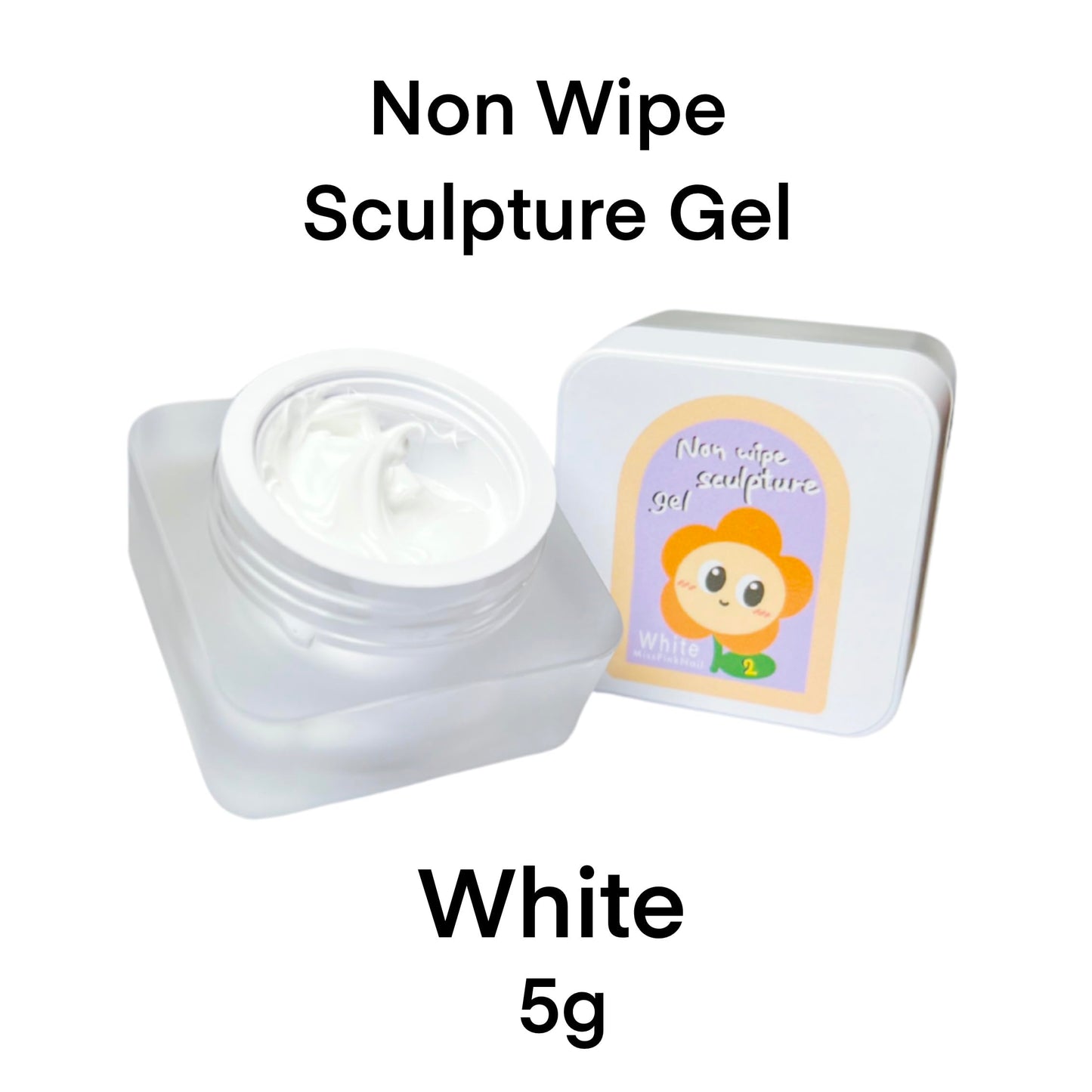 YJMyujimi Nail Gel polish sculpture gel 5g white in colour clear stroke non wipe chrome applicable DIY at home embossed painting