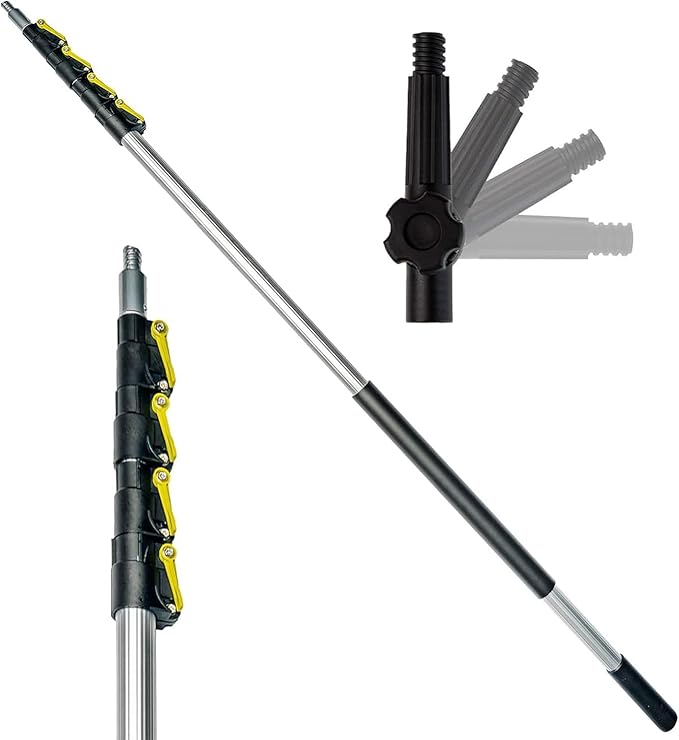 DOCAZOO DOCA Telescoping Pole 7-30 Ft - Extension Pole for Cleaning, Feather Duster, Window Washing Kit, Paint Roller, Win...