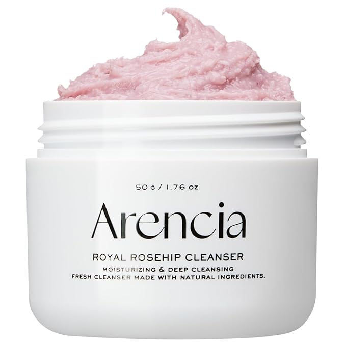 Rosehip Brightening Rice Mochi Face Cleanser & Daily Scrub - Moisturizing, Exfoliating & Deep-Cleansing - All Skin Types with Rice Powder & Rice Water (1.76oz)