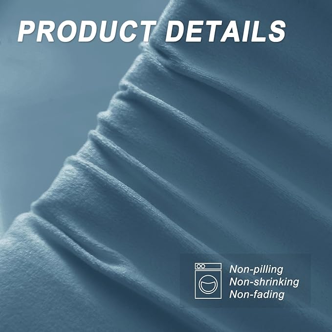 WdFour Bed Wedge Pillow, Close Off Headboard, Wall and Mattress Gap. Incline, Slanted Sweat-Proof Pillow for Neck and Back Pain Relief Anti-snoring for Comfortable Sleeping.(Smoky Blue,60Wx10Dx6H)