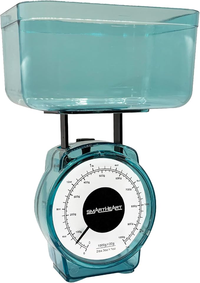 SmartHeart Mechanical Kitchen Scale | Simple One-Step Calibration | Precise Measurements with Removable Bowl | Easy-to-Rea...