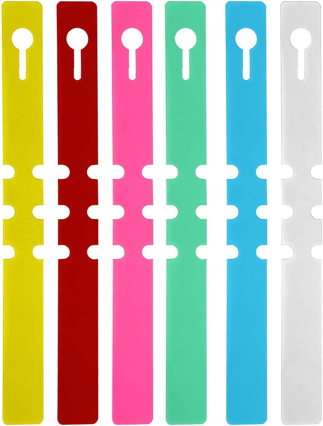 KINJOEK 1200 PCS 6 Colors Plant Tags Labels, Hanging Adjustable Wrap Around Waterproof Plastic Plant Tags Markers for Garden Outdoor Indoor Plants Flowers Tree Identifying Various, 2x20cm