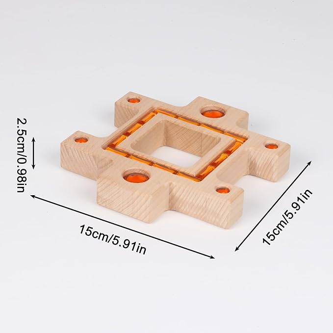 3PCS Wooden Yellow Gem Acrylic Stacked Blocks, Colorful Trapezoidal Building Toys for Kids (3PCS Yellow Set)