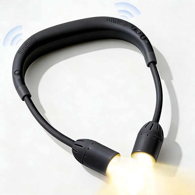 KooBinKoo Wearable Neck Light with Speaker, 5 Modes Hands-Free LED Neck Lamp for Reading & Outdoor Camping, Rechargeable T...