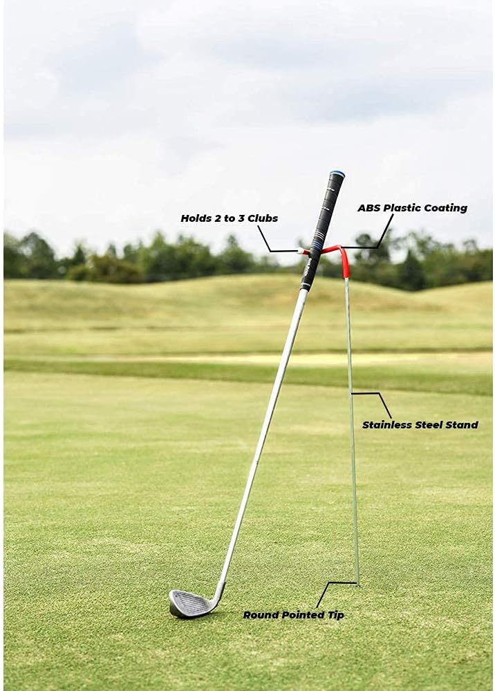 V-Shaped Golf Club Stand Keeps Your Clubs Clean, Dry & Visible, V-Stick Club Stand Made of Highly Durable Stainless Steel - Easy to Carry Golf Club Holder