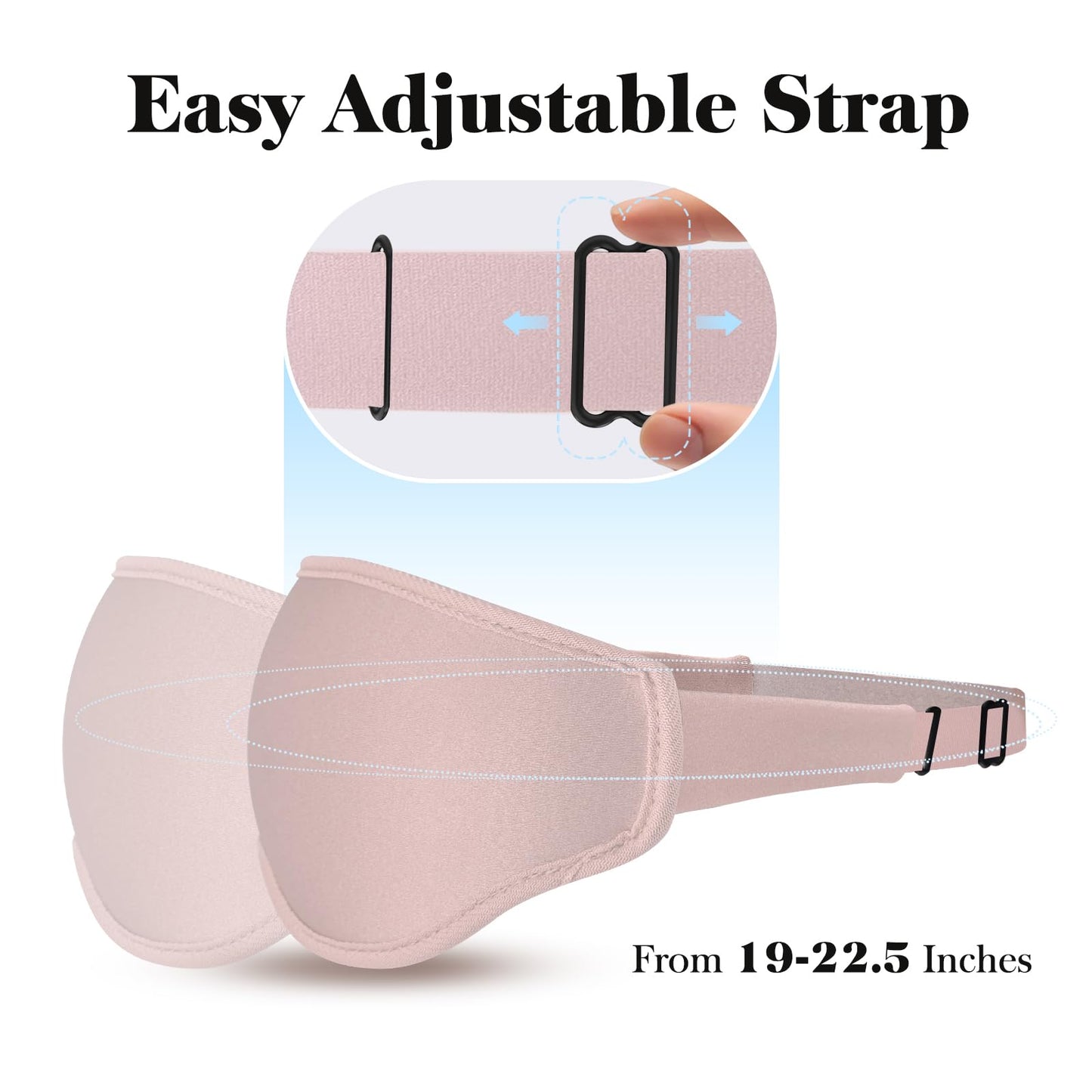Fygrip 3D Eye Mask Sleep Mask for Men & Women, 100% Pressure-Free & Light Block-Out Eye Mask for Sleep with Easy Adjustable Strap, Night Eye Cover for Travel, Pink