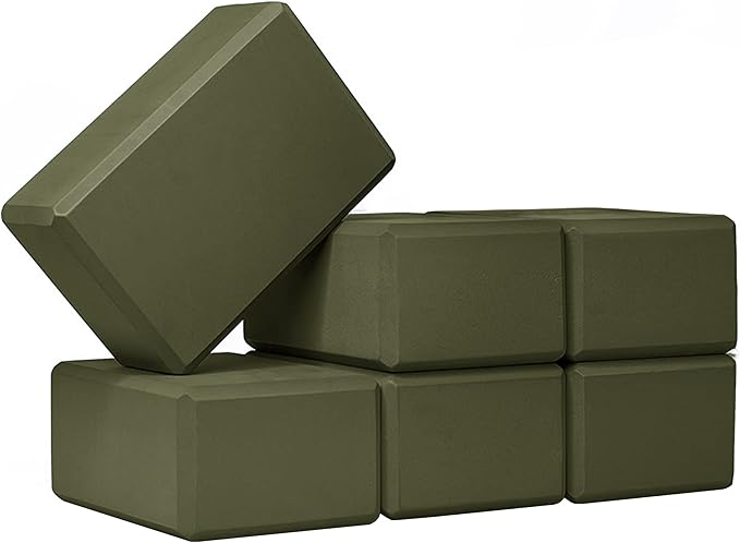 Sunshine Yoga 4" Yoga Block, 6 Pack Bulk EVA Foam Yoga Blocks, Firm and Supportive Yoga Brick, Balance Foam for Stretchin...