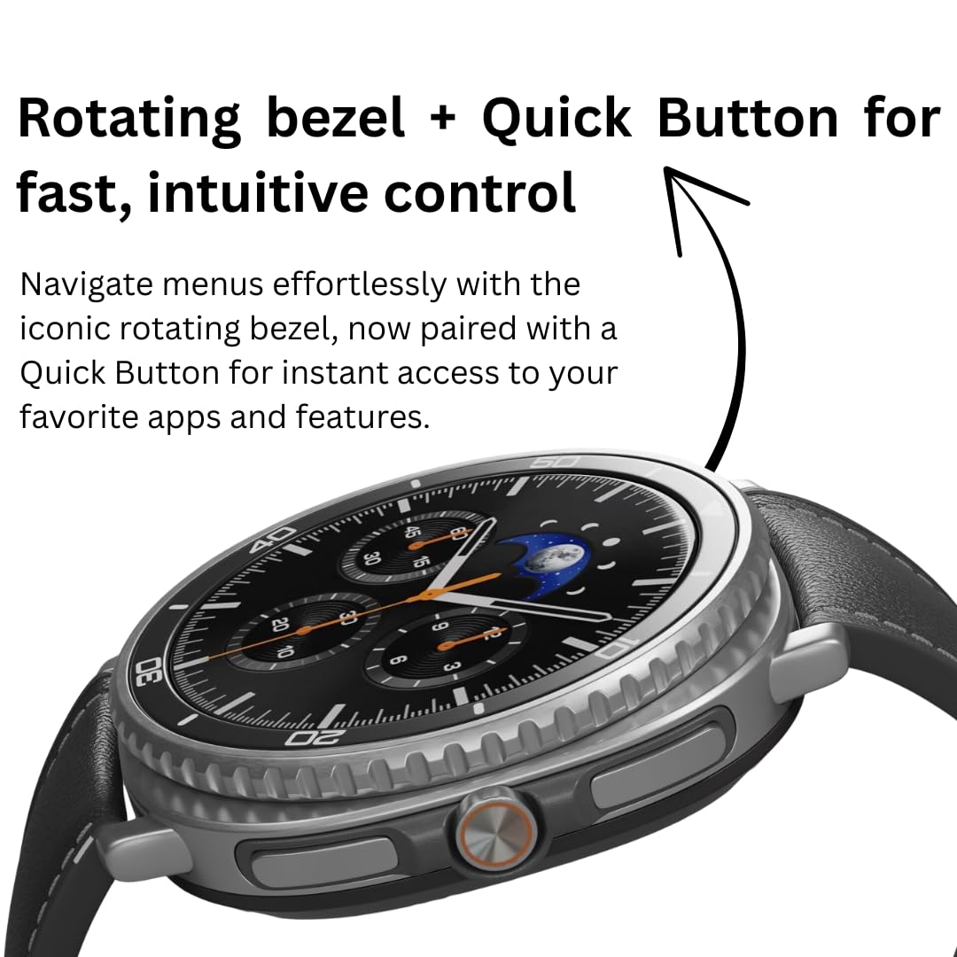 SAMSUNG Galaxy Watch 8 Classic | 46mm, Rotating Bezel | AI Smartwatch w/ 1.34" AMOLED, Wear OS 6, Wi-Fi, Bluetooth, GPS Fitness Tracker, IP68 | International Model L500 | w/Fast Charger, Black