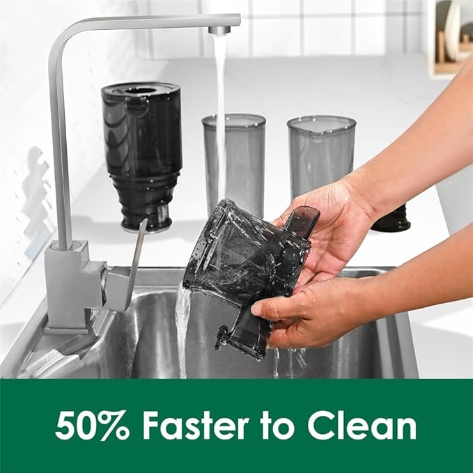 Fretta Nifty Cold Press Juicer Machines,Slow Masticating Juicer Machines with 1.1 L Large Feed Chute,Fit Whole Fruits & Vegetables Easy Clean Self Feeding,High Juice Yield,BPA Free (Ink-black)