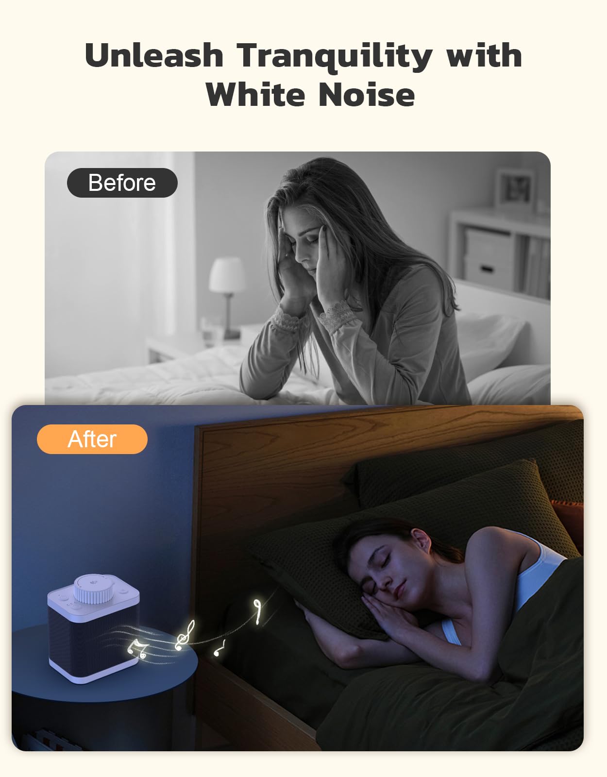 Afuosy White Noise Sound Machine with 20 Soothing Sounds, 18-48h Powerful Battery, 3 Timers Memory Function and White Noise Machine for Sleeping, Portable Sound Machine for Baby Adult Fathers Day Gift