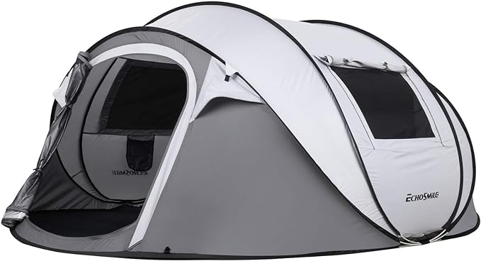 EchoSmile Camping Instant Pop Up Tent, 2/4/6/8/10 Person, Water Resistant Dome, Easy Setup for Camping Hiking and Outdoor, Portable with Carry Bag, 3 Season