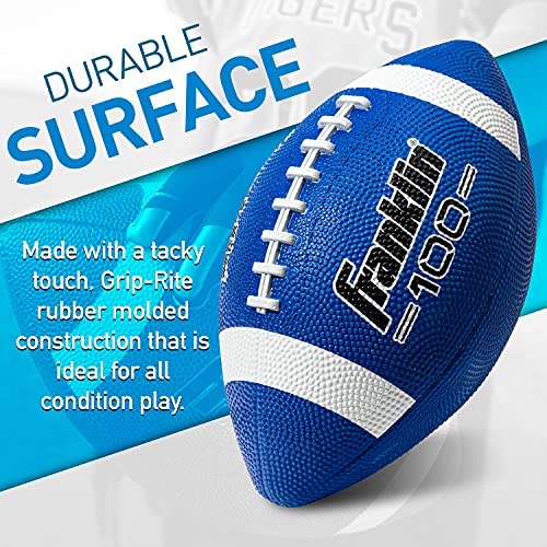 Franklin Sports Kids Junior Grip-Rite Youth Junior Size Rubber Footballs - Peewee Kids Durable Outdoor Footballs - Single...