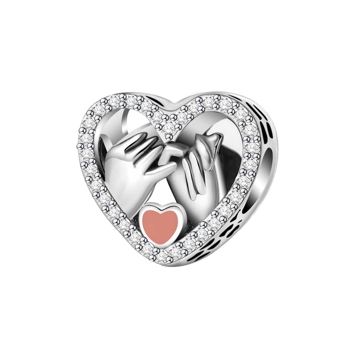 dazlily Love Heart Eternal Promise Charm 925 Sterling Silver Charm for Bracelets Necklaces Jewelry