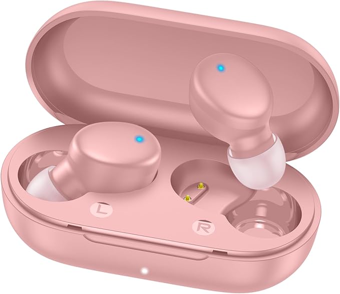 MOZOTER S8 Mini Wireless Earbuds Bluetooth 5.3 in Ear Light-Weight Headphones,60Hrs Playtime Ear Buds with Charging Case,B...