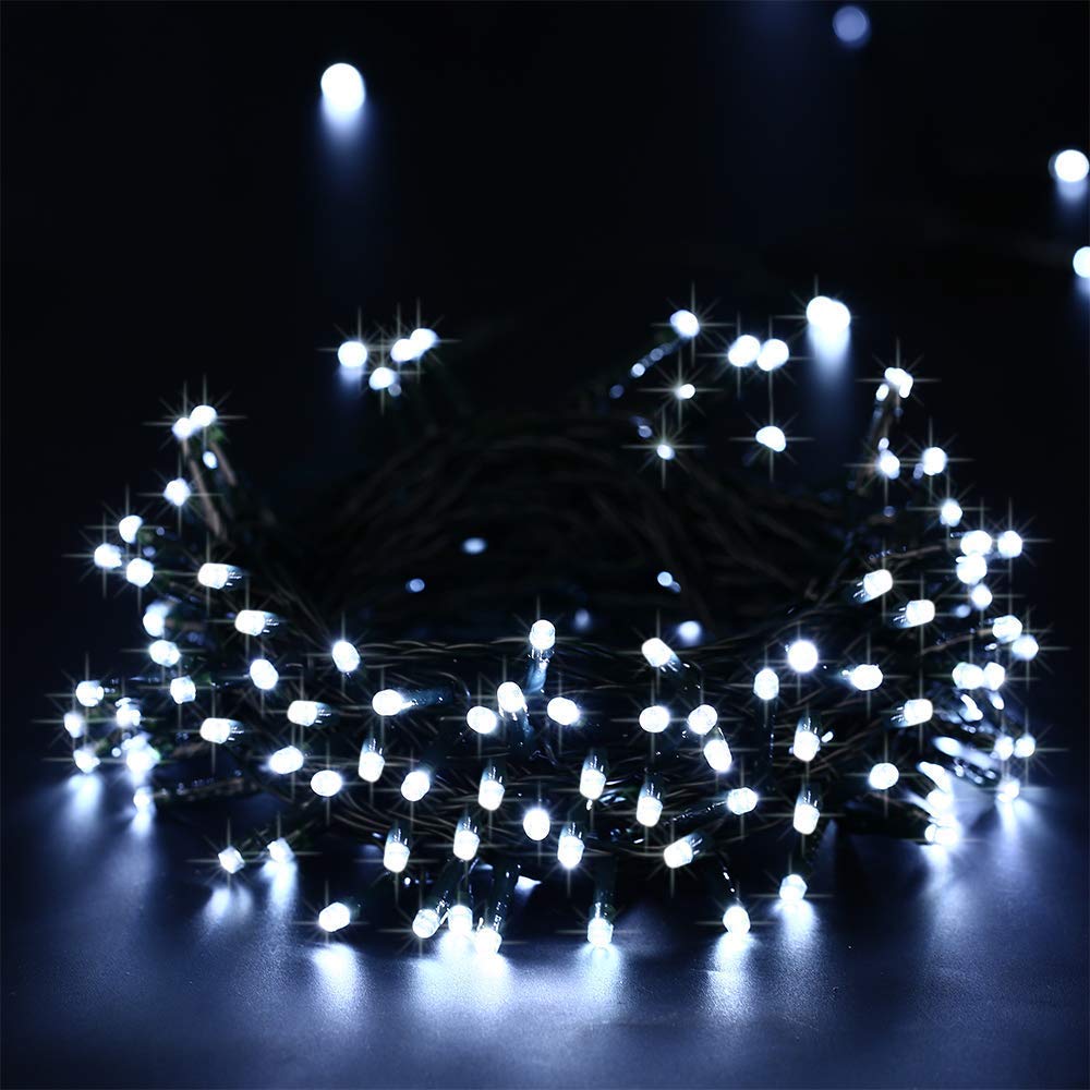Joomer Battery Operated Fairy Lights 66ft 200LED Waterproof White for Outdoor Home Garden Party Holiday Decoration Model 88-B200-001
