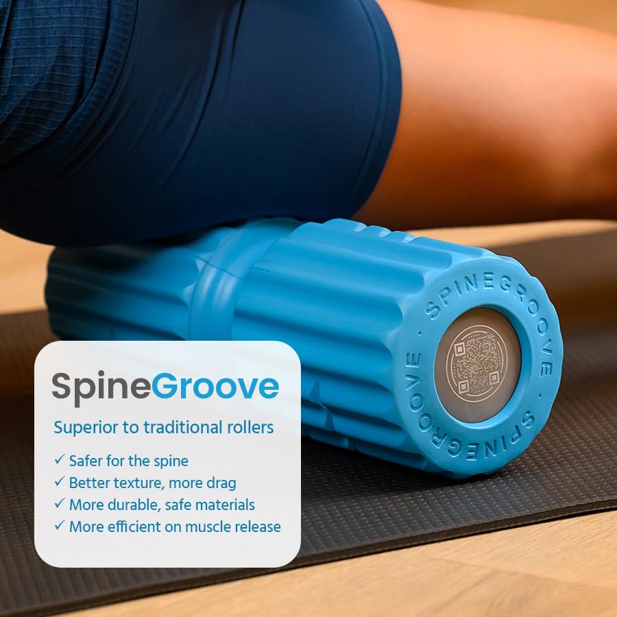 SpineGroove Professional Foam Roller 14.5 inch Firm Deep Tissue Massage
