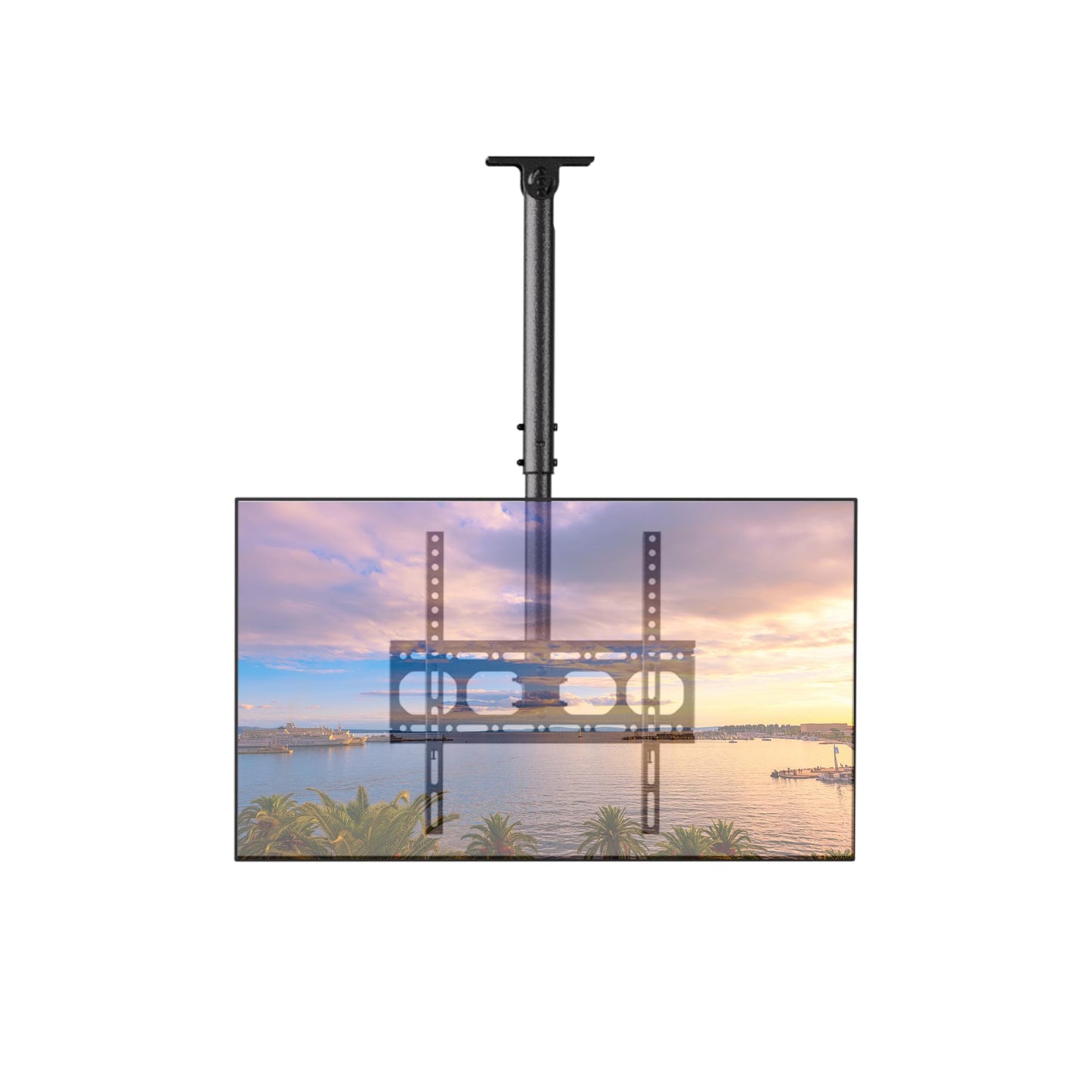 Ezise Ceiling Tv Wall Mount Bracket Fits Most 24 To 65 Inch Flat/Curved Tvs, Height Adjustable Full Motion Hanging Tv Mount Hold