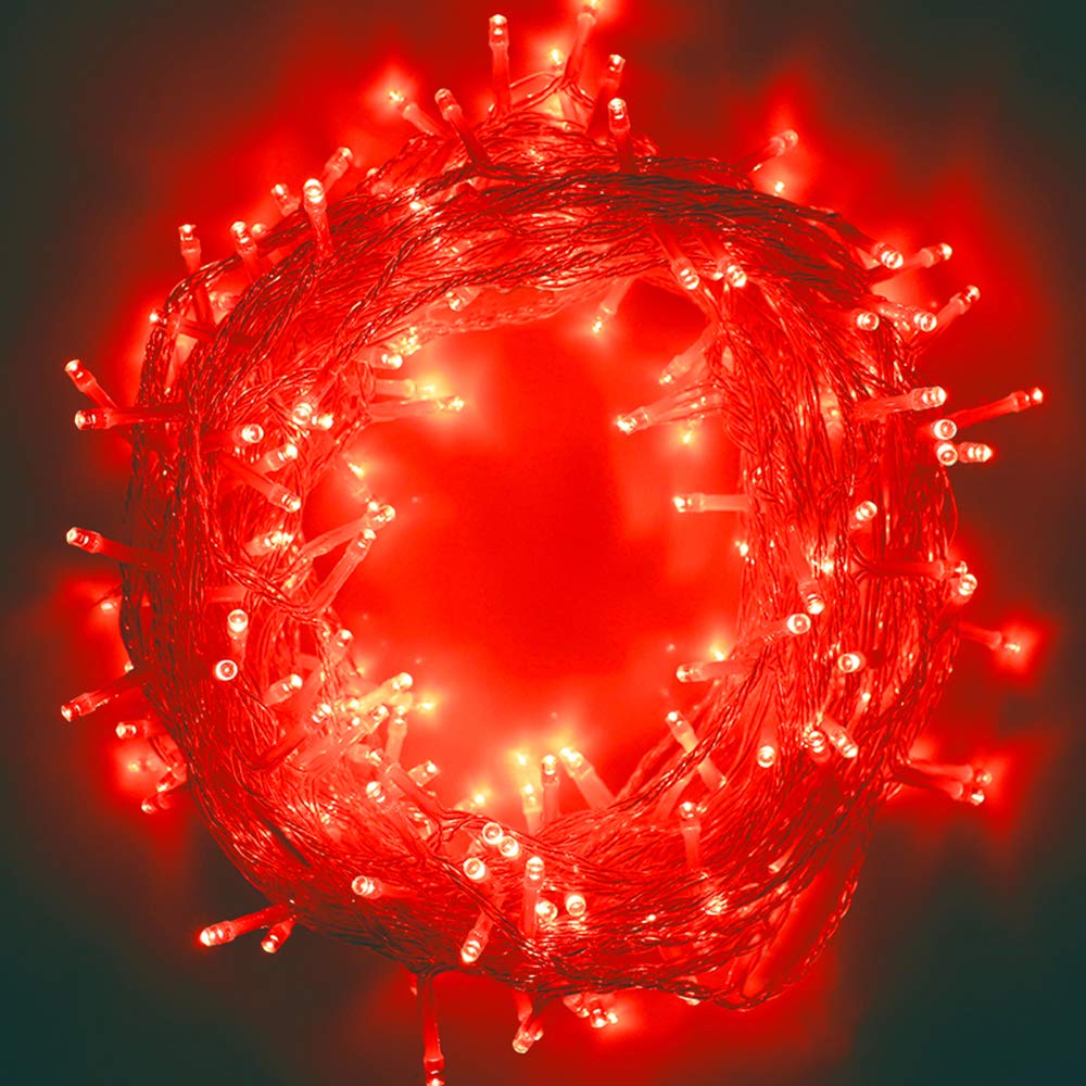 Mygoto 33Ft 100 Leds String Lights Waterproof Fairy Lights 8 Modes With Memory 30V Ul Certified Power Supply For Home  Garden  Wedding  Party  Christmas Decoration Indoor Outdoor (Red)