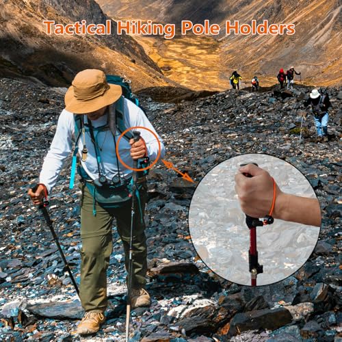 6-Pack Elastic Rope Fasteners - Backpack Accessories for Organizing Gear, Trekking Poles, or Camping Equipment (Army Gree...