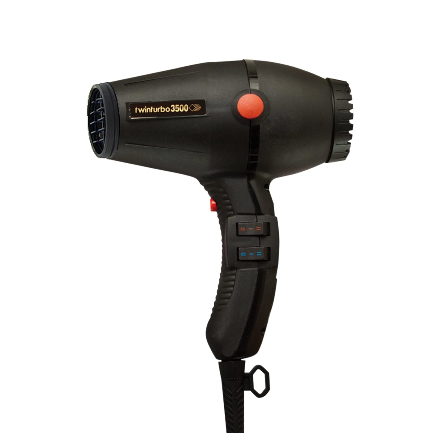 Turbo Power Twin Turbo 3500 Black Hair Dryer + M Hair Designs Tangle Stop Cord Detangler (Bundle) - Professional High-Performanc