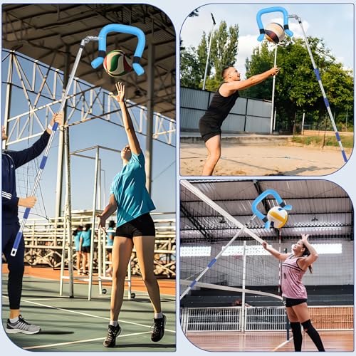 ISIVOVE Volleyball Spike Trainer - Retractable Height 64.1-86.6 Inches, Real Ball Feel Hitting Tool for Spiking/Jumping/Se...