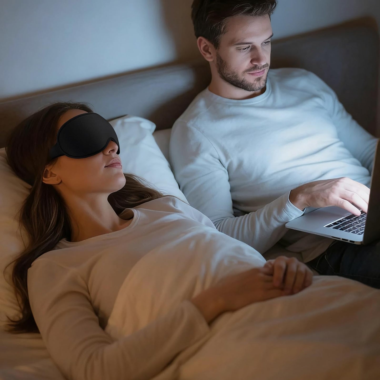 Vynix Sleep Mask for Men Women - 100% Blackout Eye Masks for Sleep - 3D Soft Sleeping Mask for Side Sleepers - Zero Pressure Lash Extensions Eye Cover Shade for Airplane Travel Essentials, Black