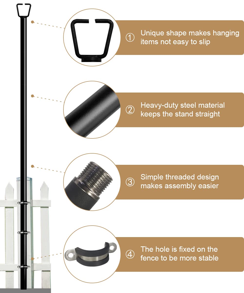 Queension 10Ft Deck String Light Poles For Outdoor String Lights For Garden  Backyard  Patio Lighting Stand For Parties  Bistro & Weddings  2 Pack
