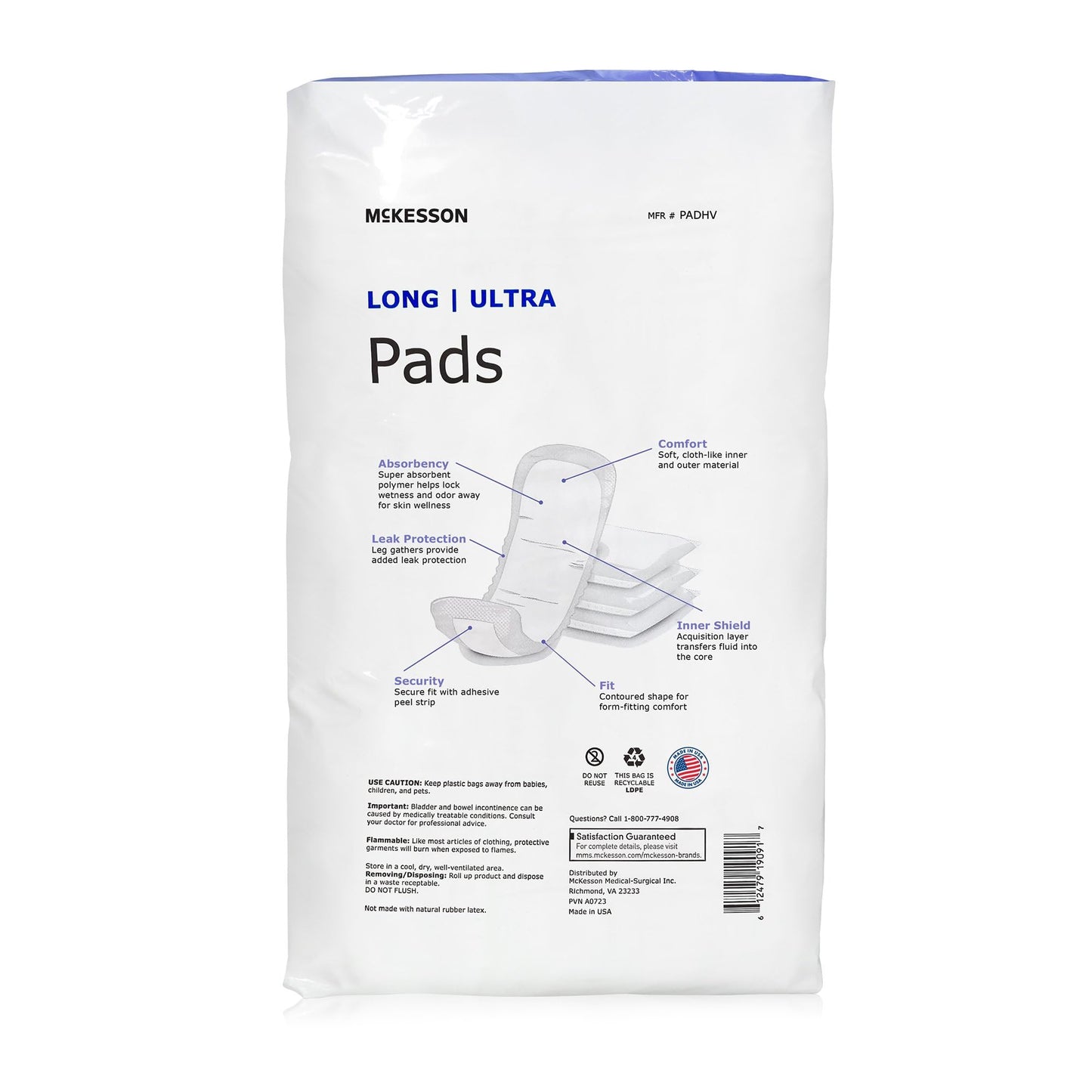 McKesson Ultra Pads for Women, Incontinence, Heavy Absorbency, 14 in, 42 Count, 4 Packs, 168 Total