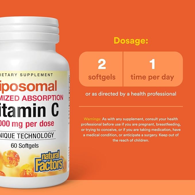 Natural Factors Liposomal Vitamin C, 60 Softgels