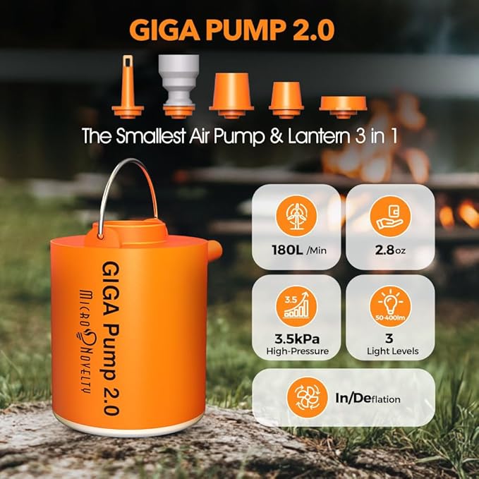 Electric Portable Air Pump, Ultra-Light 2.8oz Rechargeable Mini Air Pump for Camping Gear, Sleeping Pad, Inflatables, Air Mattress, Pool Toys – Mini Inflator/Deflator